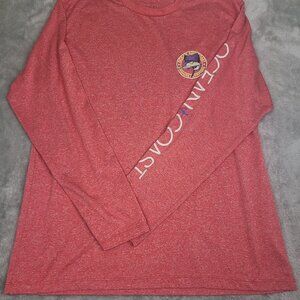 Ocean‎ + Coast Mens Size Large Red Long Sleeve Fishing Shirt